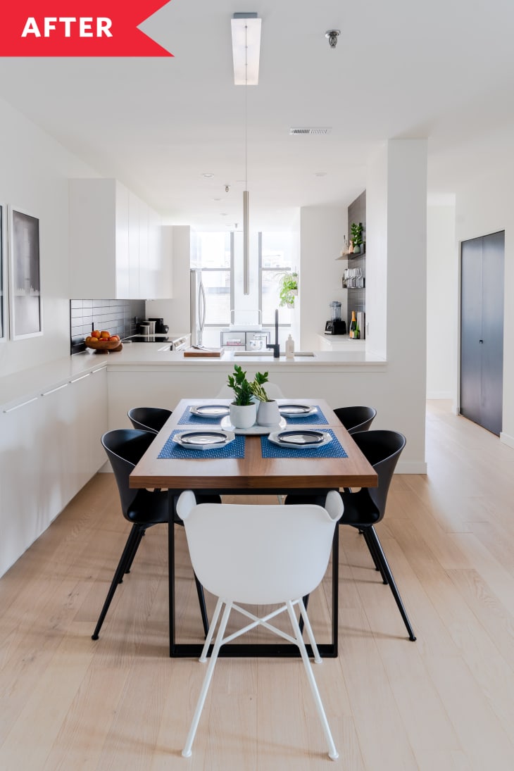 Modern Black and White Kitchen and Dining Room Makeover Inspiration ...